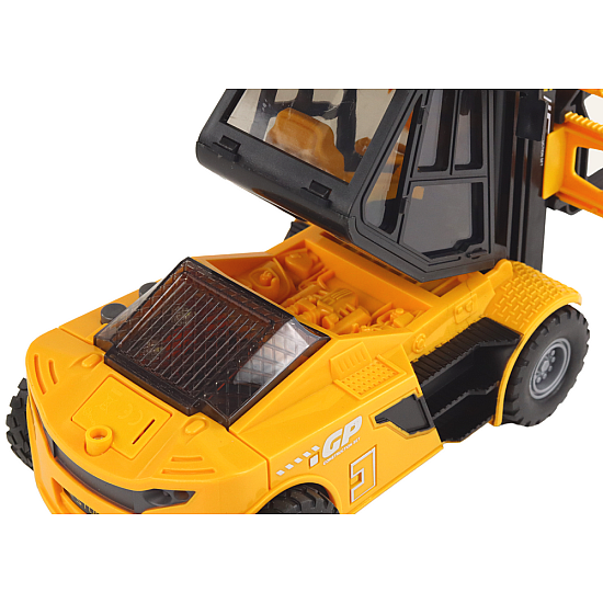 Yellow Forklift 1:16 Moving Forks Sounds Lights Žaisliniai automobiliai