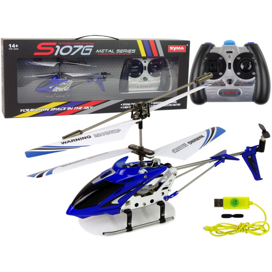 SYMA S107G sraigtasparnis + nuotolinio valdymo pultas + įkraunama baterija Mėlyna 12648 - Žaislai SYMA S107G sraigtasparnis + nuotolinio valdymo pultas + įkraunama baterija Mėlyna Radijo bangomis valdomi žaislai