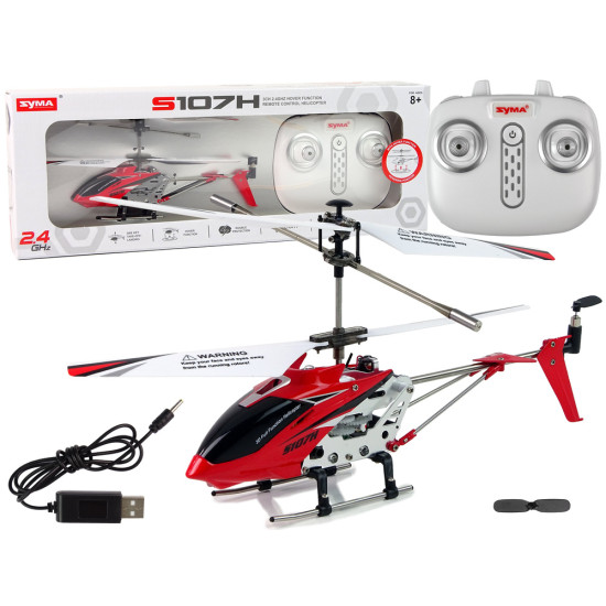 SYMA S107H nuotoliniu būdu valdomas sraigtasparnis 2.4G Raudona 12649 - Žaislai SYMA S107H nuotoliniu būdu valdomas sraigtasparnis 2.4G Raudona Radijo bangomis valdomi žaislai