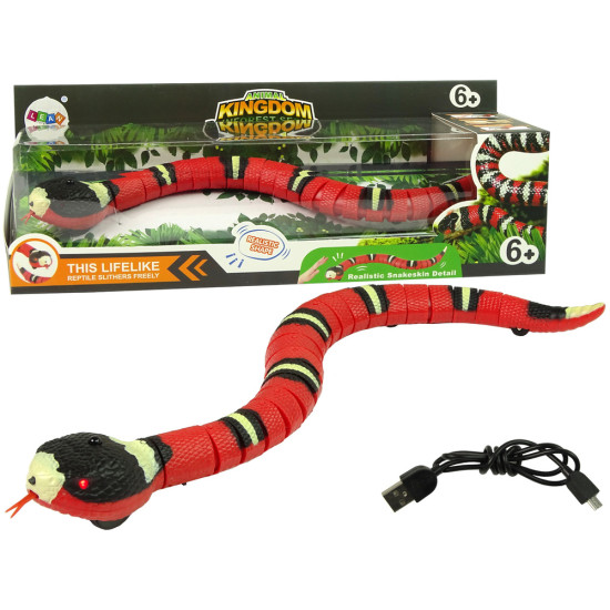 Nuotoliniu būdu valdoma gyvatė Touch Red Black Stripes Radijo bangomis valdomi žaislai