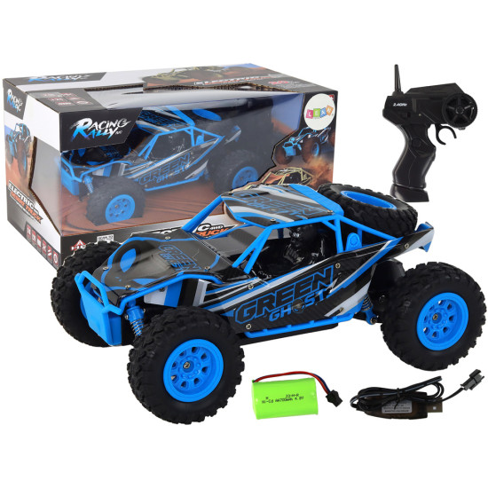 Nuotoliniu būdu valdomas visureigis R/C 1:24 mėlynas Radijo bangomis valdomi žaislai