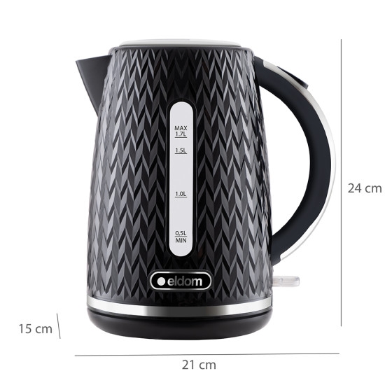 Belaidis juodas elektrinis virdulys C260 NELO ELDOM 1,7 l Elektronika ir buitiniai prietaisai ELDOM