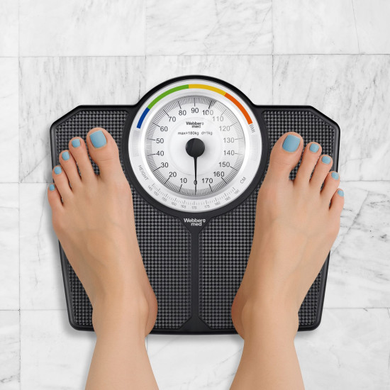 Classic Mechanical Bathroom Scale up to 180 kg Black WEBBER BMI Elektronika ir buitiniai prietaisai ELDOM