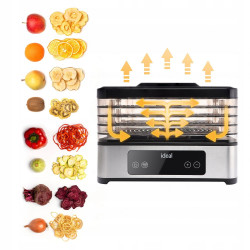 Didelis maisto džiovintuvas grybams, vaisiams ir daržovėms „IDEAL INOX“ + konvekcija 400 W + laikmatis
