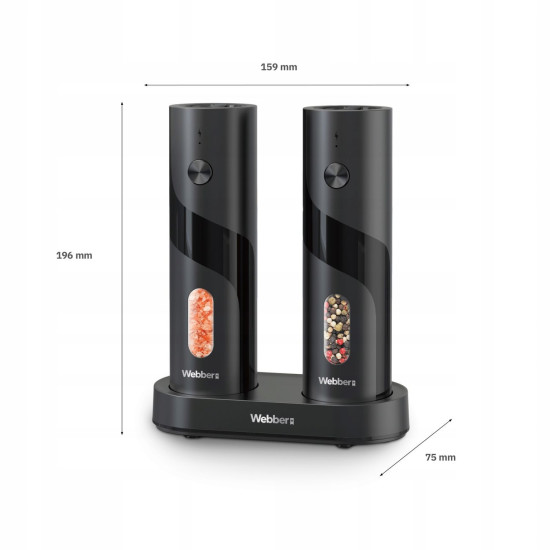 Elektrinis druskos ir pipirų malūnėlis Elektronika ir buitiniai prietaisai WEBBER