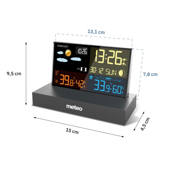 Meteorologinė stotelė juoda su DCF METEO SP110C Elektronika ir buitiniai prietaisai METEO