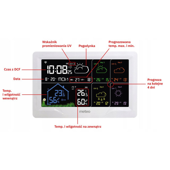Meteorologinė stotis su orų prognoze Elektronika ir buitiniai prietaisai METEO