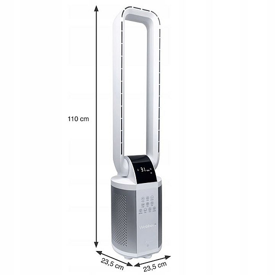 WEBBER WB1820 baltas ventiliatorius su drėkintuvu