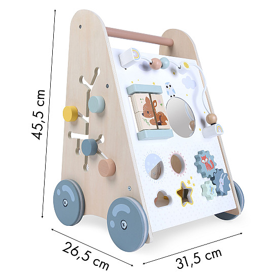 Medinė vaikštynė su stumimo rankena ECOTOYS