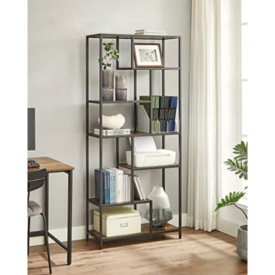 Nowoczesny regał na książki z 6 półkami Półki LEOBERT