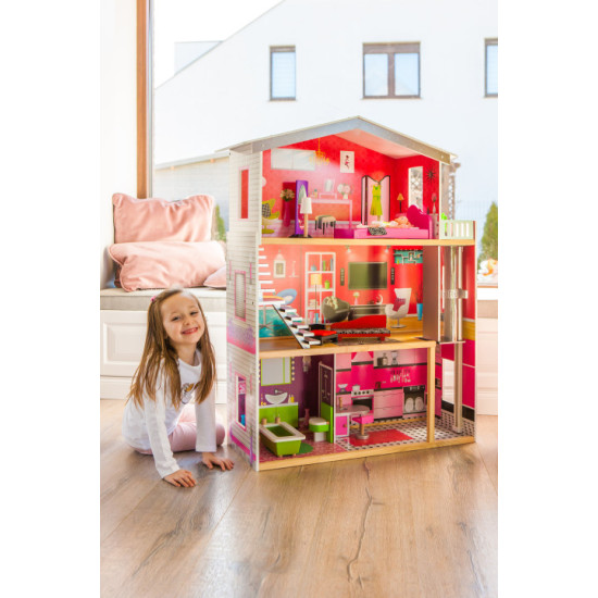 Medinis lėlių namelis Malibu Lėlės ir žaidimų rinkiniai ECOTOYS