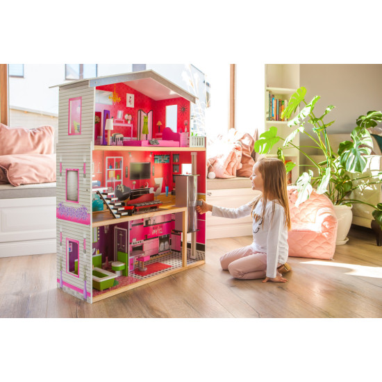 Medinis lėlių namelis Malibu Lėlės ir žaidimų rinkiniai ECOTOYS