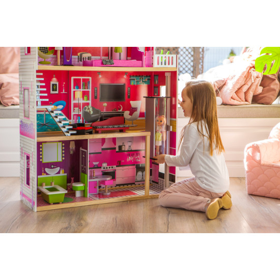 Medinis lėlių namelis Malibu Lėlės ir žaidimų rinkiniai ECOTOYS
