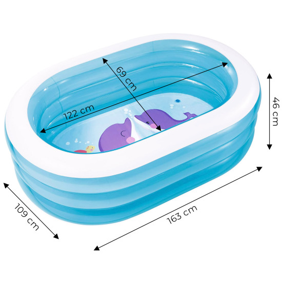 Pripučiamas ovalus baseinas 163x109x46 cm