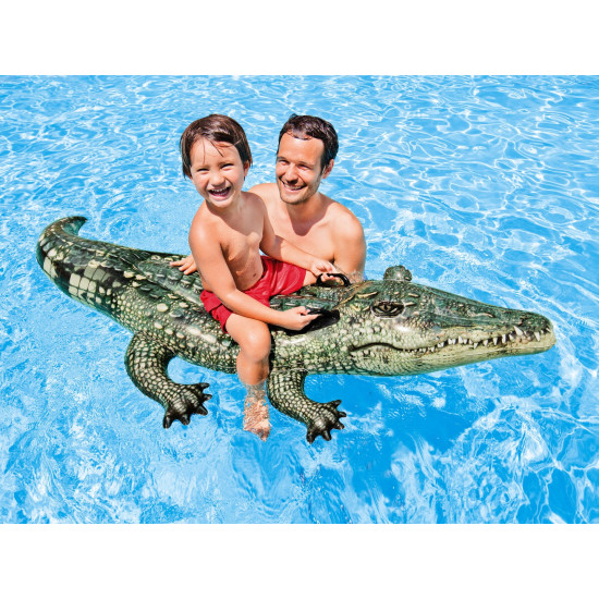 Pripučiamas krokodilo formos plaukimo čiužinys 171 cm INTEX 57551