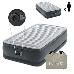 Yhden hengen puhallettava patja 191 x 99 cm, mukana pumppu, INTEX DELUXE 64412ND