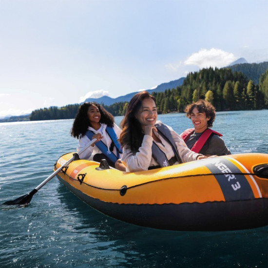 Pripučiama valtis 3 vietų su siurbliu ir 2 irkliais