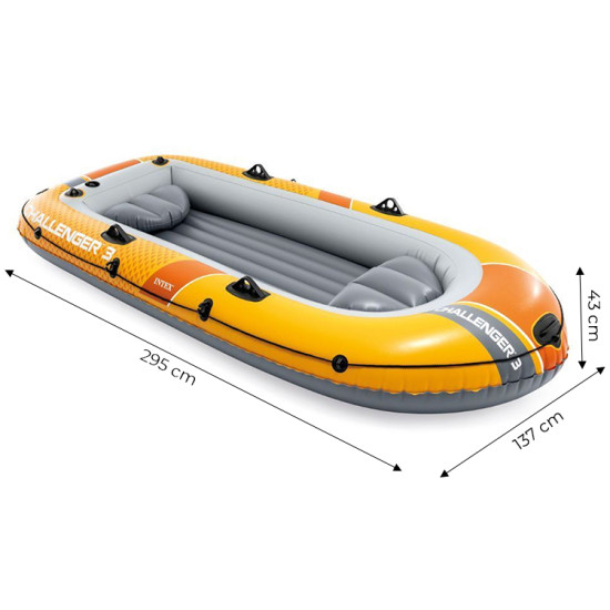 Pripučiama valtis 3 vietų su siurbliu ir 2 irkliais