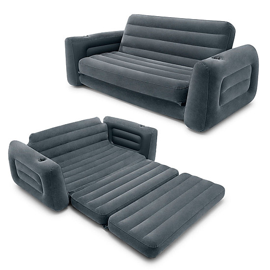 Pripučiama pilka sofa-lova 2-in-1 INTEX 66552NP