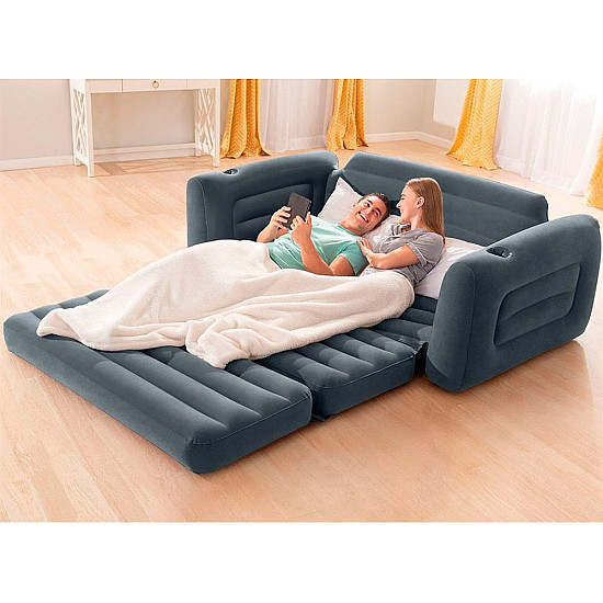 Pripučiama pilka sofa-lova 2-in-1 INTEX 66552NP