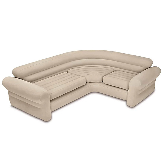 Pripučiama keturvietė kampinė sofa 257x203x76 cm INTEX 68575