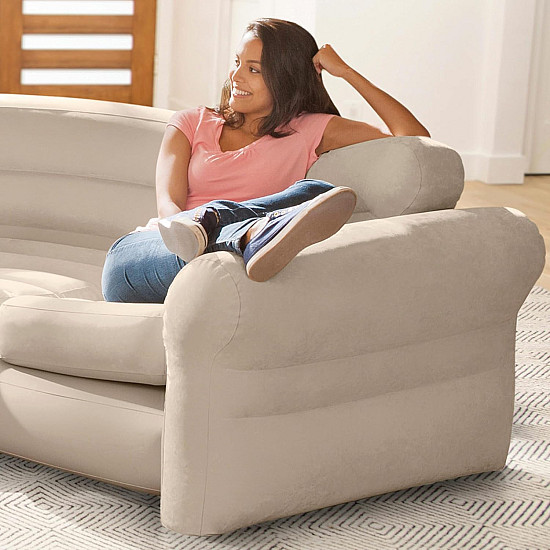 Pripučiama keturvietė kampinė sofa 257x203x76 cm INTEX 68575