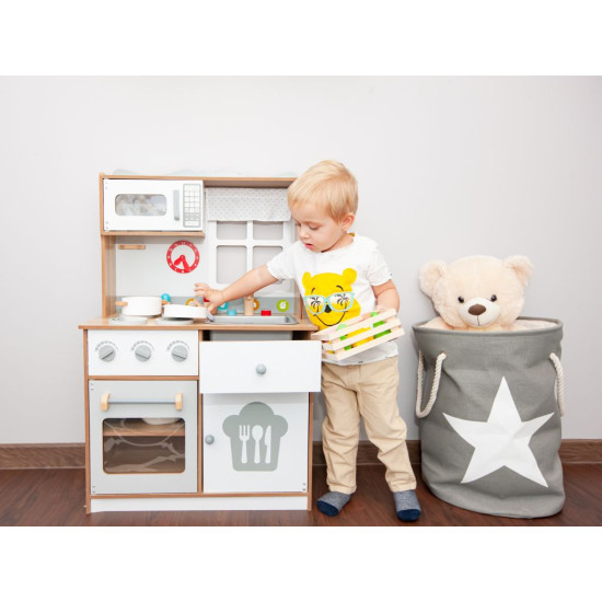 Didelė medinė vaikiška virtuvė Vaikams ECOTOYS