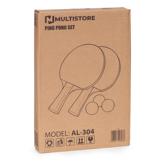 Table Tennis Set 2 Ping-Pong Paddles + 3 Balls