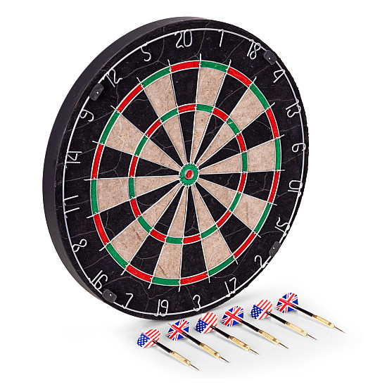 Sizal-darttaulu (46 cm) ja 6 darts-nuolta