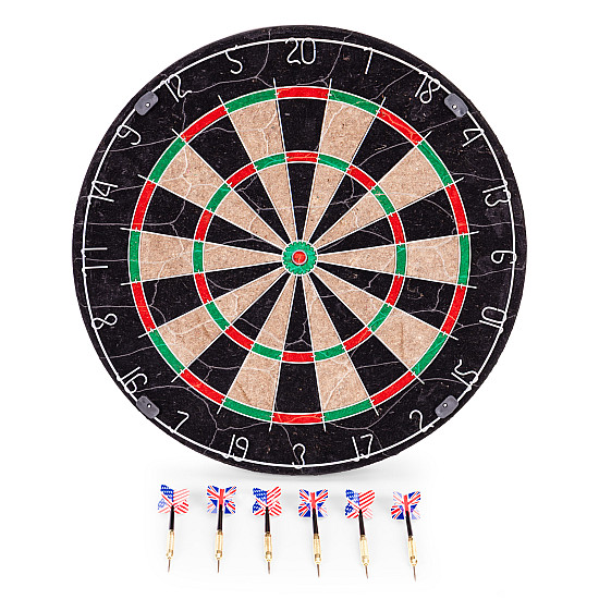 Sizal-darttaulu (46 cm) ja 6 darts-nuolta