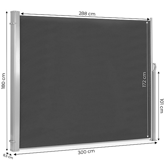 Sulankstoma tamsiai pilka užsklanda terasai 300 x 180 cm MultiGarden