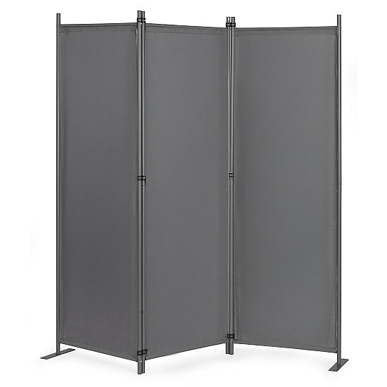 Sulankstoma pilka 3 dalių sodo ir patalpų pertvara 167 x 164 cm MultiGarden