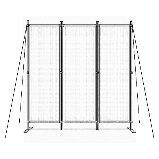 Sulankstoma pilka 3 dalių sodo ir patalpų pertvara 167 x 164 cm MultiGarden