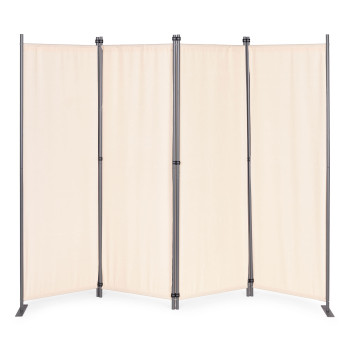 Folding 4-panel garden and room divider, 167 x 216 cm, sand-colored, “MultiGarden”