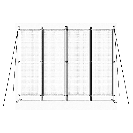 Sulankstoma pilka 4-sekcijų sodo ir kambario pertvara 167 x 216 cm MultiGarden