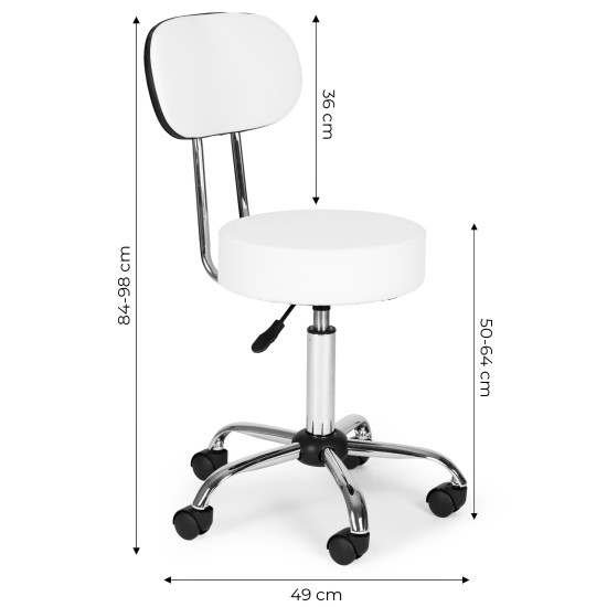 Kosmetologinė meistro balta reguliuojama kėdė Foteliai ir kėdės ModernHome