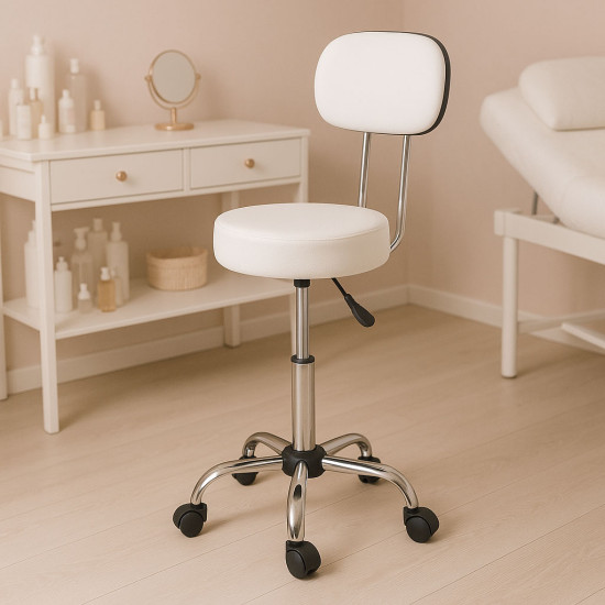 Kosmetologinė meistro balta reguliuojama kėdė Foteliai ir kėdės ModernHome
