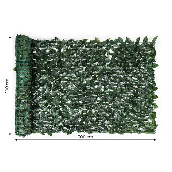 Dirbtinė žalia balkono/sodo gebenės gyvatvorė 300 x 100 cm