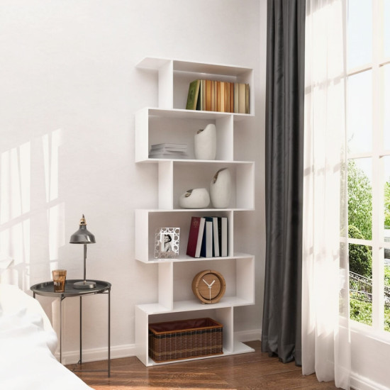 Šiuolaikiška balta knygų lentyna su 5 lentynomis Lentynos ModernHome