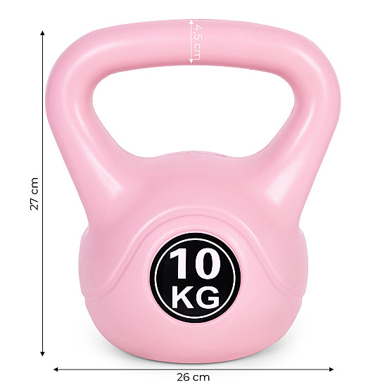 Rožinis 10 kg kettlebell svoris treniruotėms ModernHome
