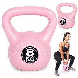 Vaaleanpunainen 8 kg:n kettlebell harjoittelua varten ModernHome