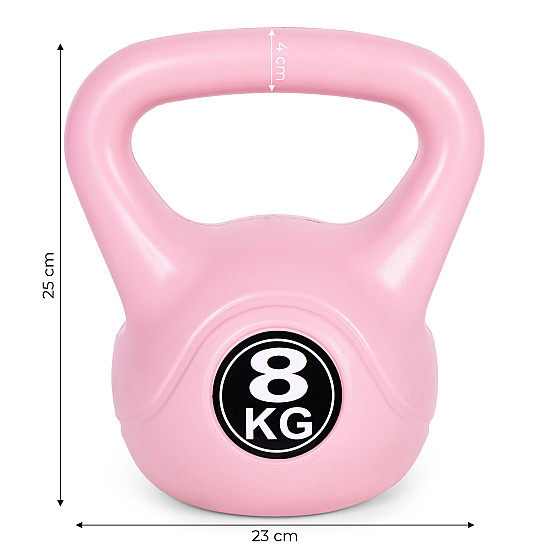 Rožinis 8 kg kettlebell svoris treniruotėms ModernHome