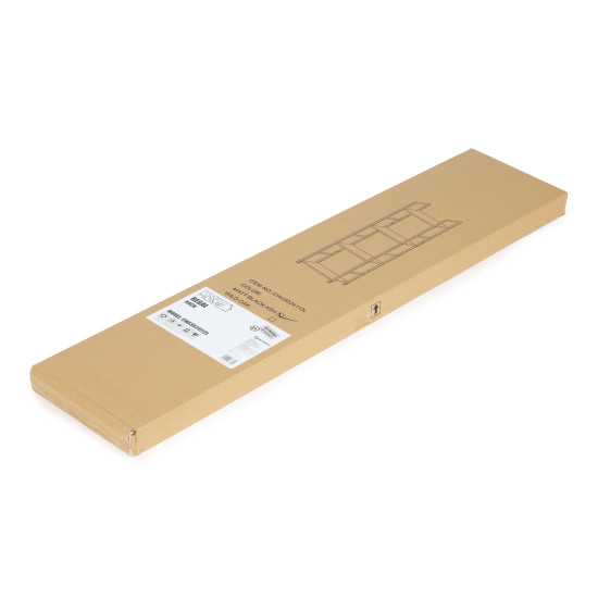 Šiuolaikiška juoda medinė lentyna su metaliniu rėmu, 4 lentynos, Lentynos ModernHome