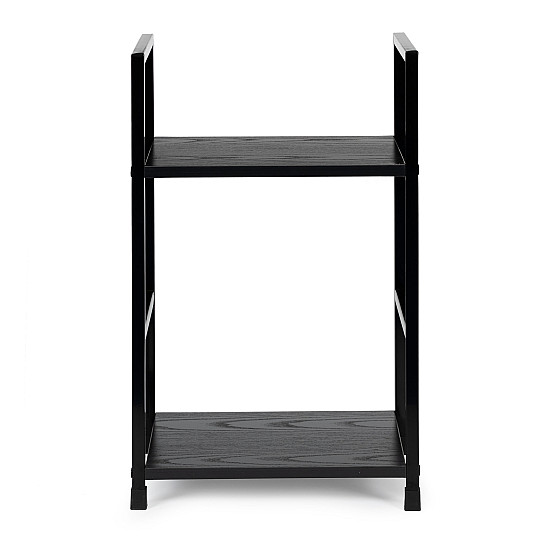 Must puidust raamaturiiul kahe riiuliga ModernHome