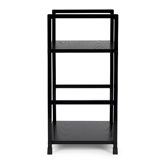 Must puidust raamaturiiul kahe riiuliga ModernHome