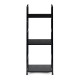 Šiuolaikiška juoda medinė lentyna su metaliniu rėmu, 3 lentynos Lentynos ModernHome