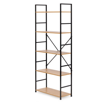 Широкий современный деревянный шкафчик с 5 полками