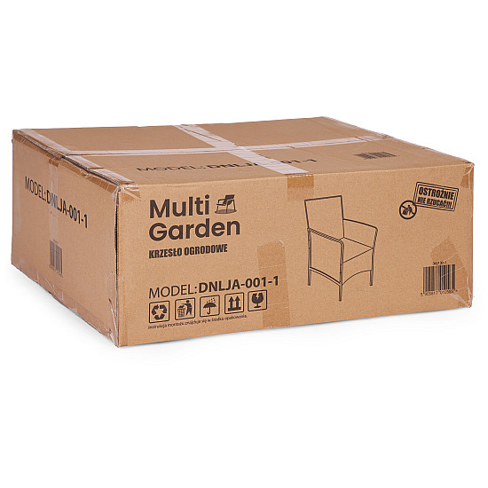 Black Garden Chair with Cushion by MultiGarden