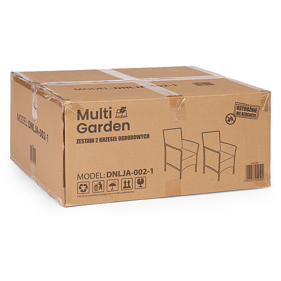 2 vnt. juodų sodo kėdžių komplektas su pagalvėlėmis MultiGarden