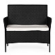 Black Two-Seater Garden Sofa with Cushion by MultiGarden